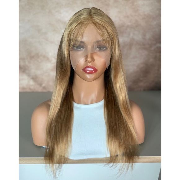 Human Hair Golden Blonde Lace Front Wig - Picture 4 of 10